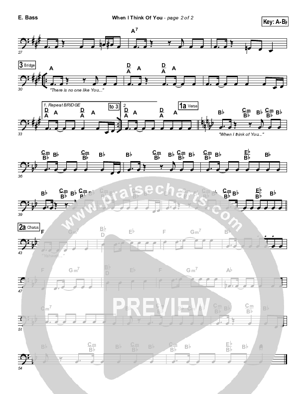 When I Think Of You Bass Guitar (Michael W. Smith)