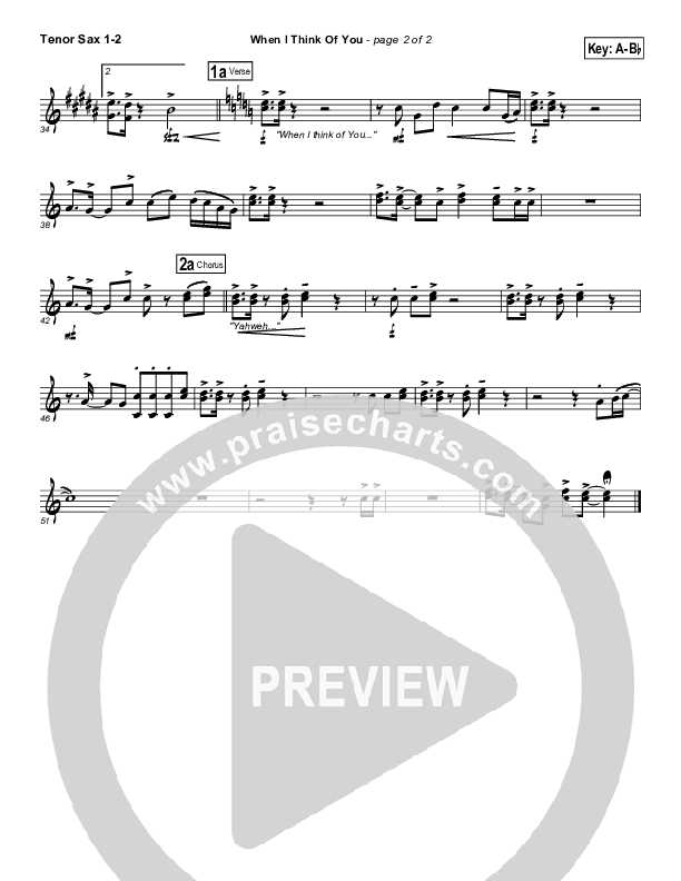 When I Think Of You Tenor Sax 1/2 (Michael W. Smith)