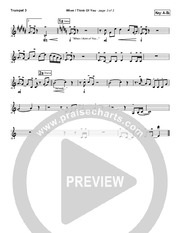 When I Think Of You Trumpet 3 (Michael W. Smith)