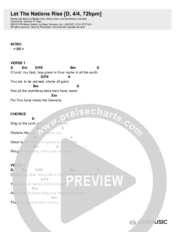 Let The Nations Rise Chords & Lyrics (Christ For The Nations / Gabriel Alfred)