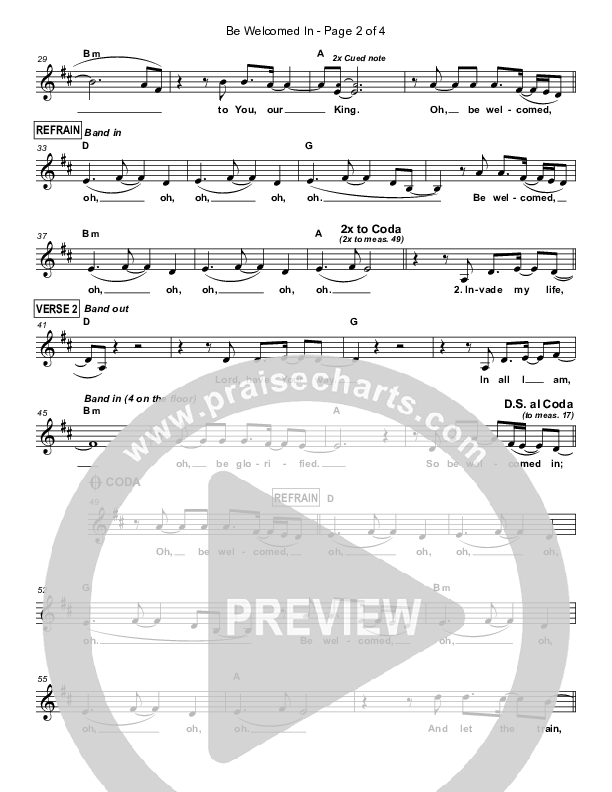 Be Welcomed In Lead Sheet (Christ For The Nations / Jordan Stewart)