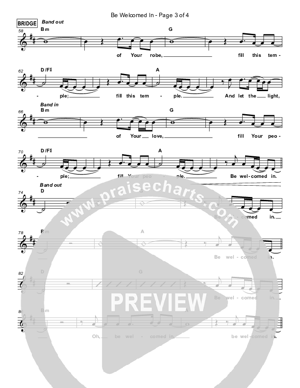 Be Welcomed In Lead Sheet (Christ For The Nations / Jordan Stewart)