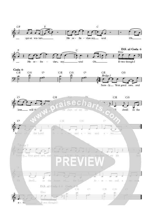 Green Pastures Lead Sheet (David Baloche)
