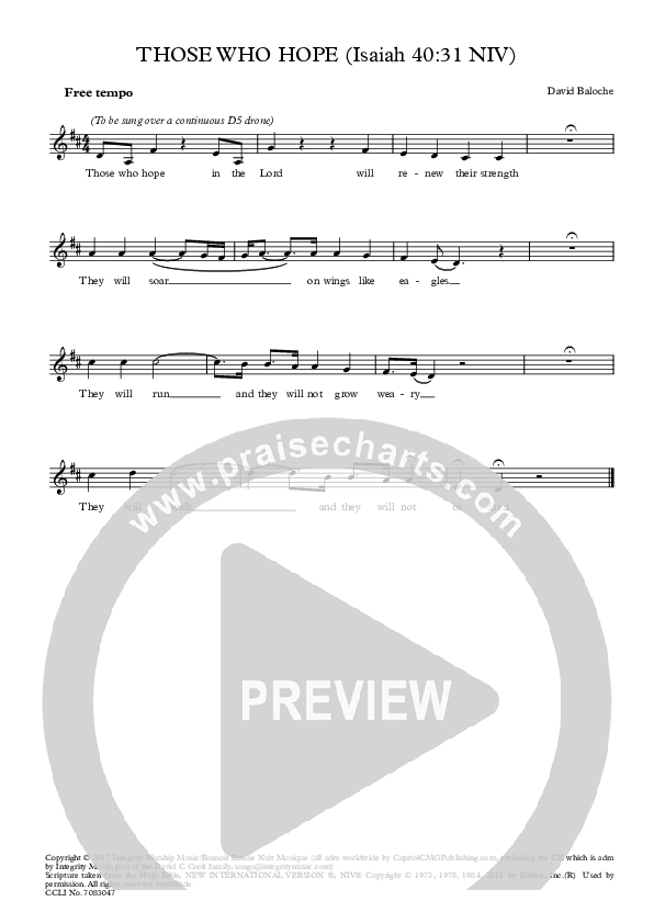 Those Who Hope Lead Sheet (David Baloche)