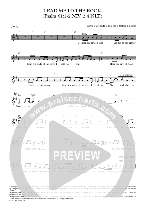 Lead Me To The Rock Lead Sheet (David Baloche)