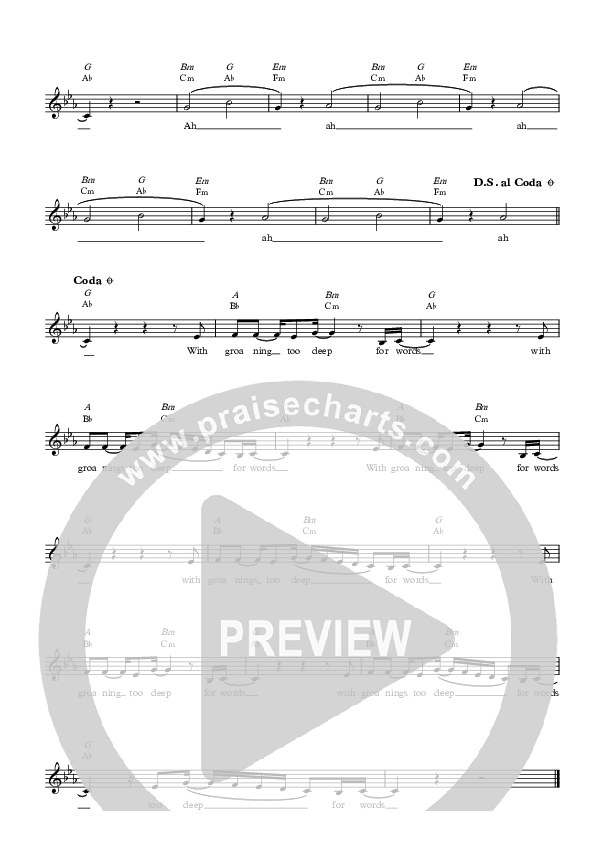 Groanings Too Deep For Words Lead Sheet (Christ For The Nations)