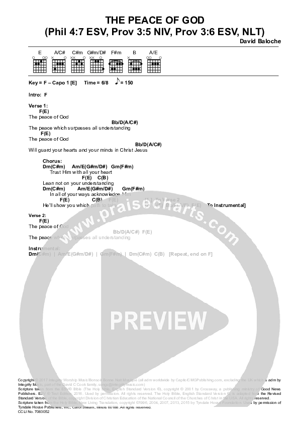 The Peace Of God Chords & Lyrics (David Baloche)