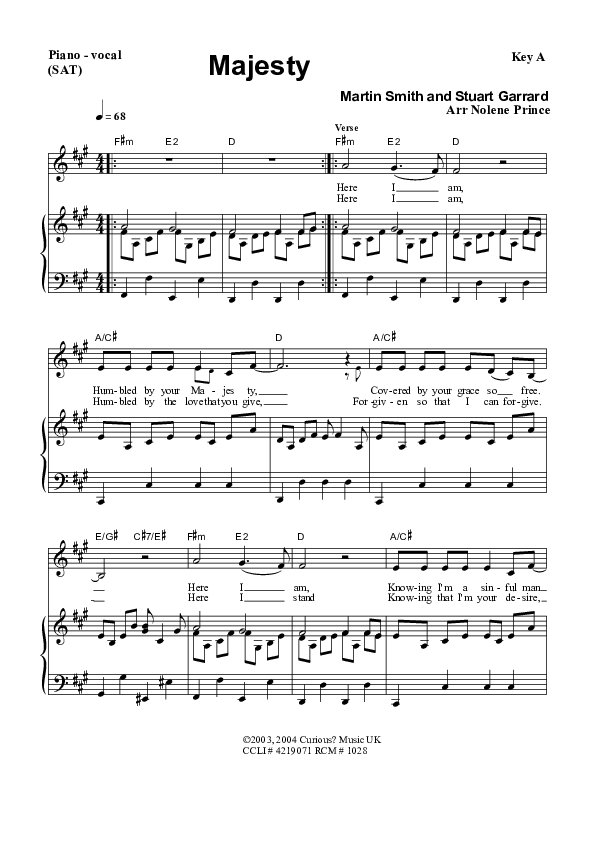Majesty Piano/Vocal & Lead (Dennis Prince / Nolene Prince)