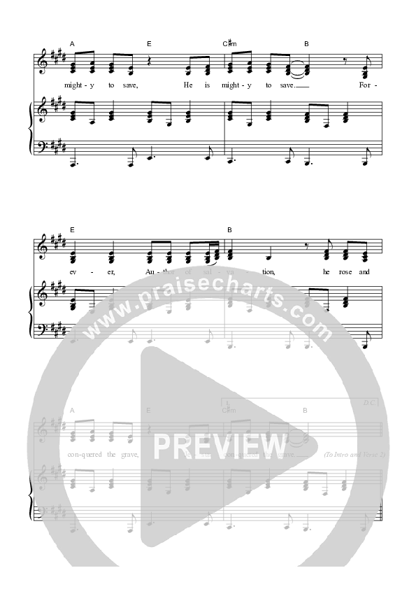 Mighty To Save Piano/Vocal (SAT) (Dennis Prince / Nolene Prince)