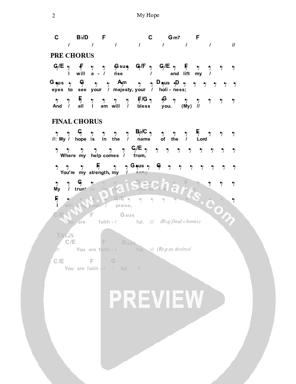 My Hope Chords & Lyrics (Dennis Prince / Nolene Prince)