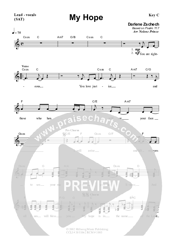 My Hope Piano/Vocal & Lead (Dennis Prince / Nolene Prince)