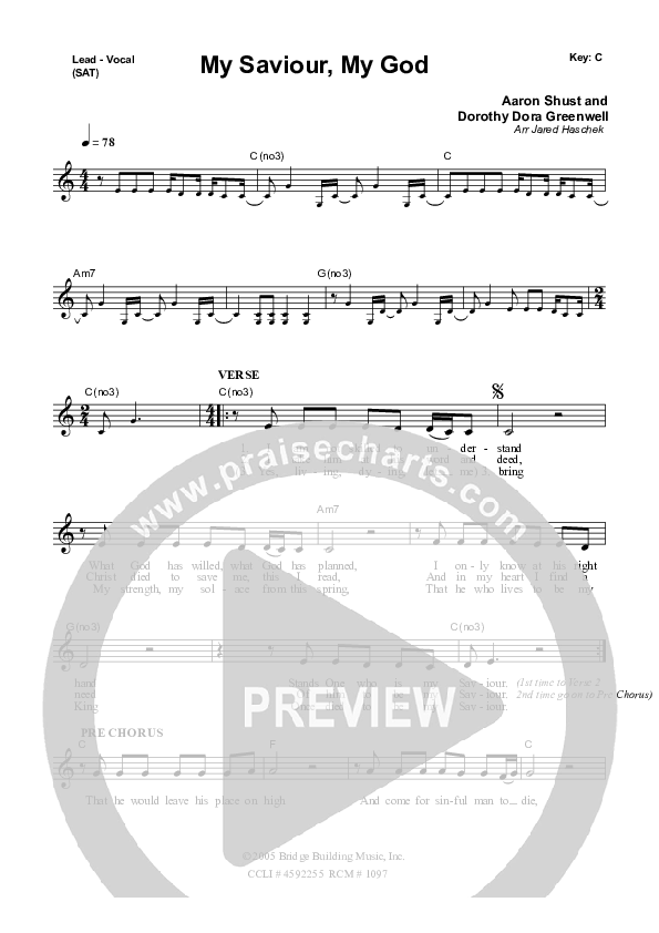 My Savior My God Lead Sheet (SAT) (Dennis Prince / Nolene Prince)