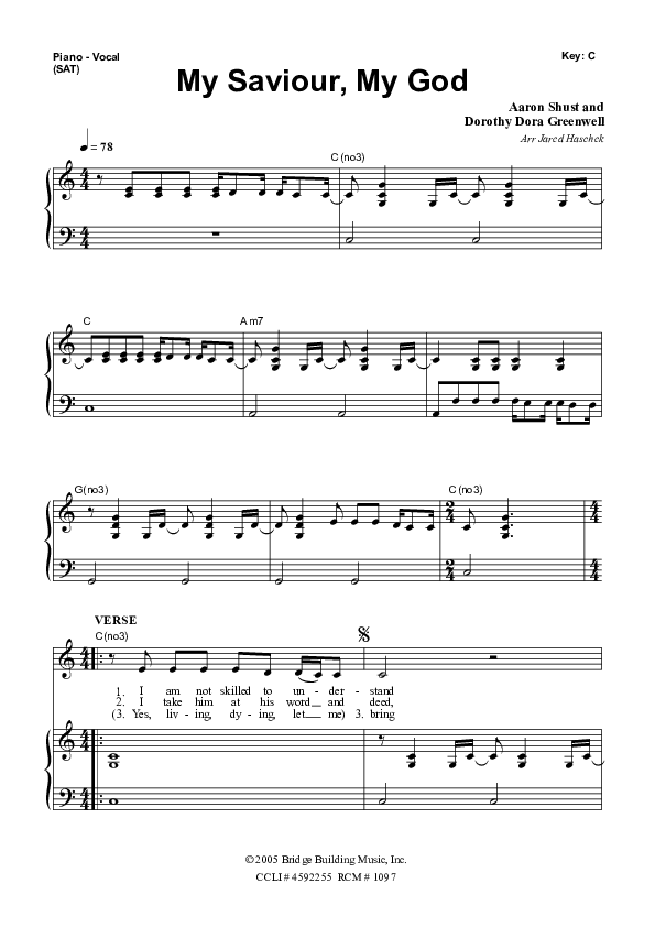 My Savior My God Piano/Vocal (SAT) (Dennis Prince / Nolene Prince)