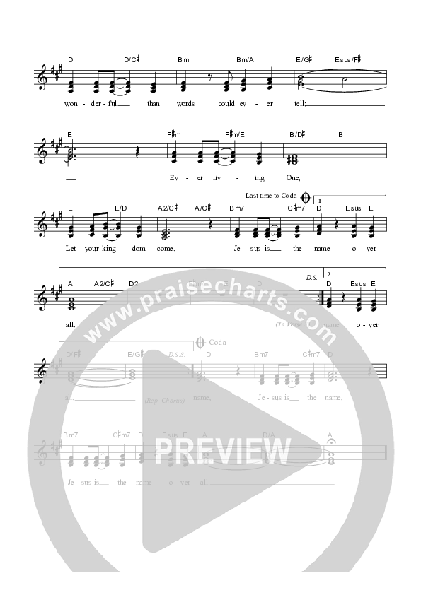 Name Above All Other Names Piano/Vocal & Lead (Dennis Prince / Nolene Prince)