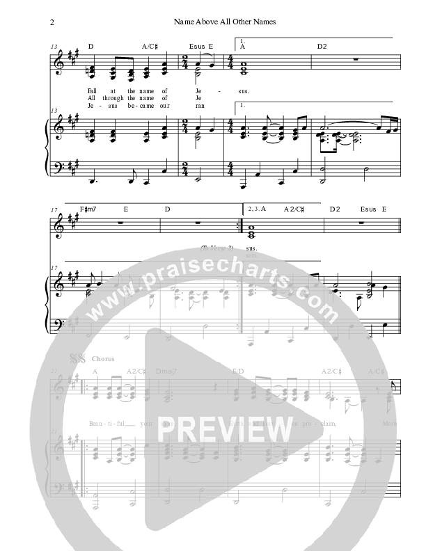 Name Above All Other Names Piano/Vocal (SAT) (Dennis Prince / Nolene Prince)