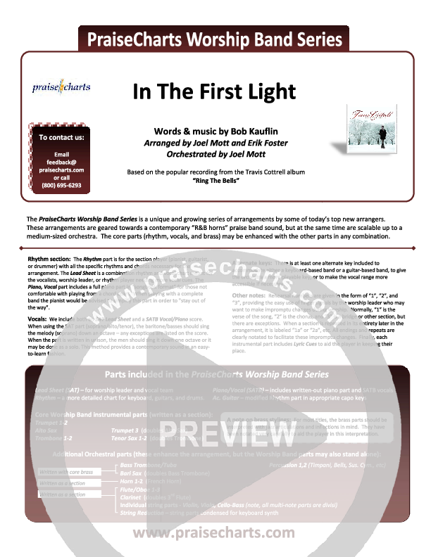 In The First Light Cover Sheet (Travis Cottrell)
