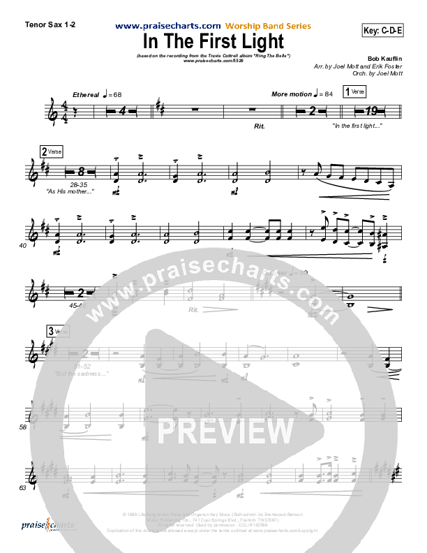 In The First Light Tenor Sax 1/2 (Travis Cottrell)