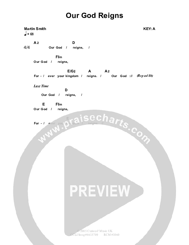 Our God Reigns Chords & Lyrics (Dennis Prince / Nolene Prince)