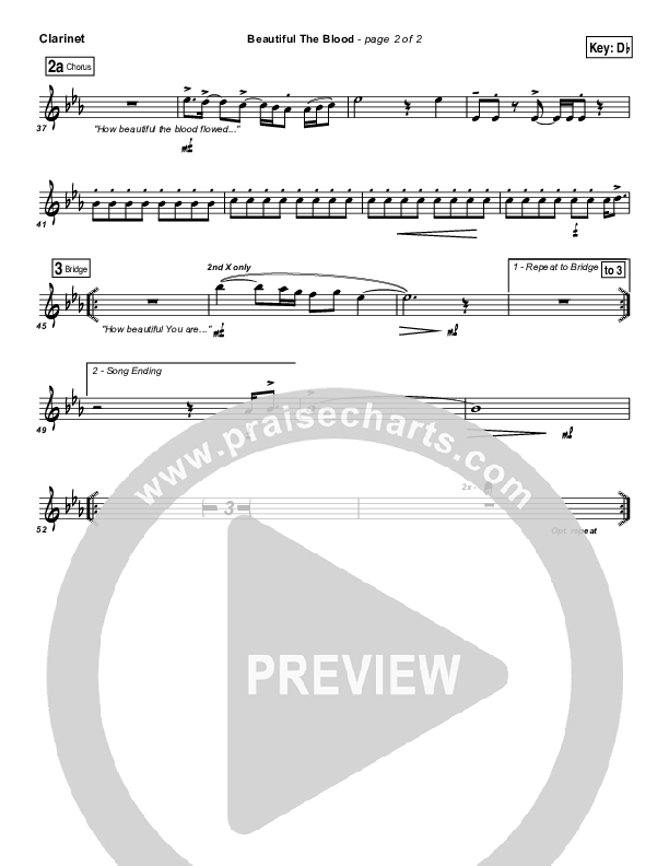 Beautiful The Blood Clarinet (FEE Band)