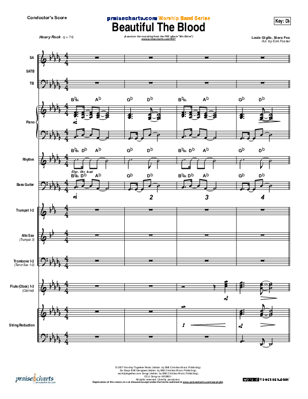 Beautiful The Blood Conductor's Score (FEE Band)