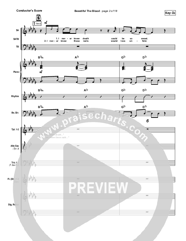 Beautiful The Blood Conductor's Score (FEE Band)