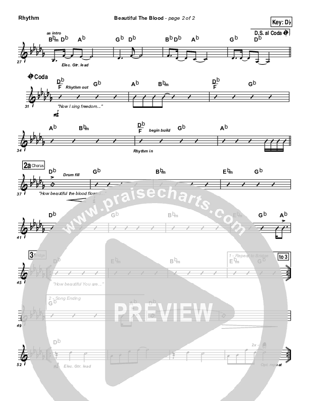 Beautiful The Blood Rhythm Chart (FEE Band)
