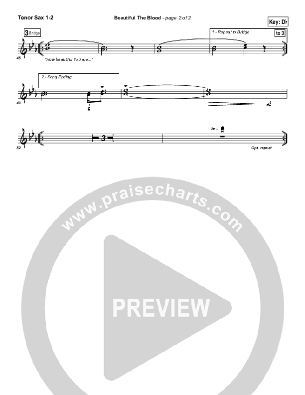 Beautiful The Blood Tenor Sax 1/2 (FEE Band)