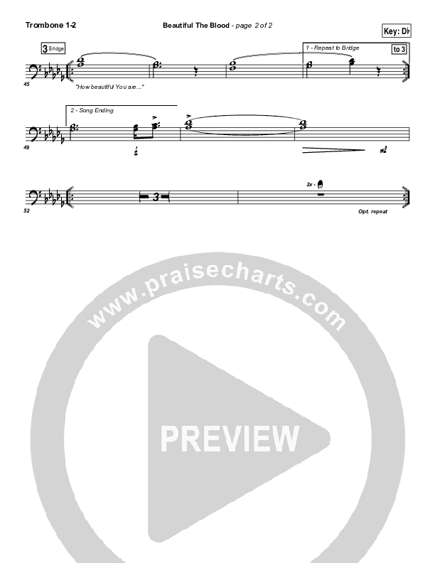 Beautiful The Blood Trombone 1/2 (FEE Band)