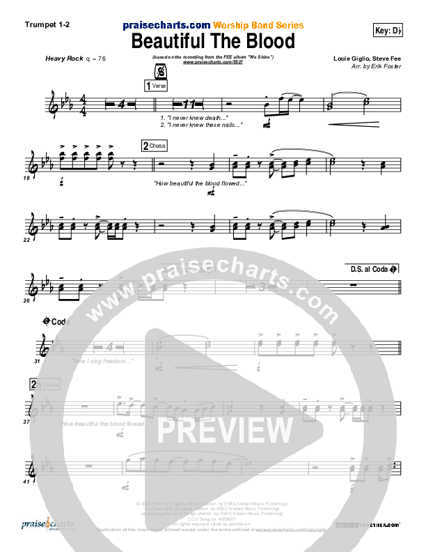 Beautiful The Blood Trumpet 1,2 (FEE Band)