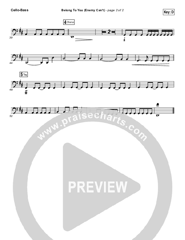 Belong To You (Enemy Can't) Cello/Bass (Iron Bell Music)