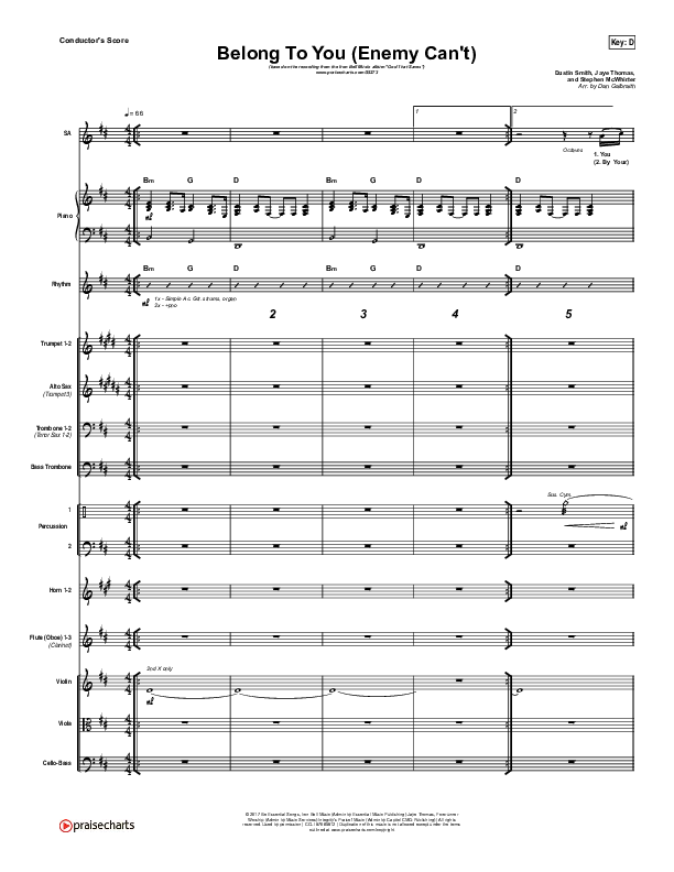 Belong To You (Enemy Can't) Conductor's Score (Iron Bell Music)