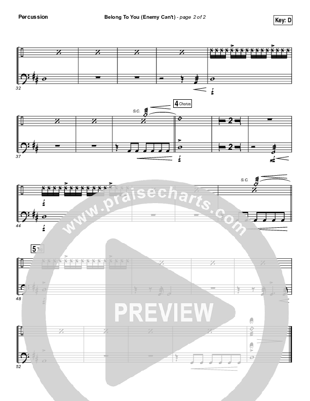 Belong To You (Enemy Can't) Percussion (Iron Bell Music)