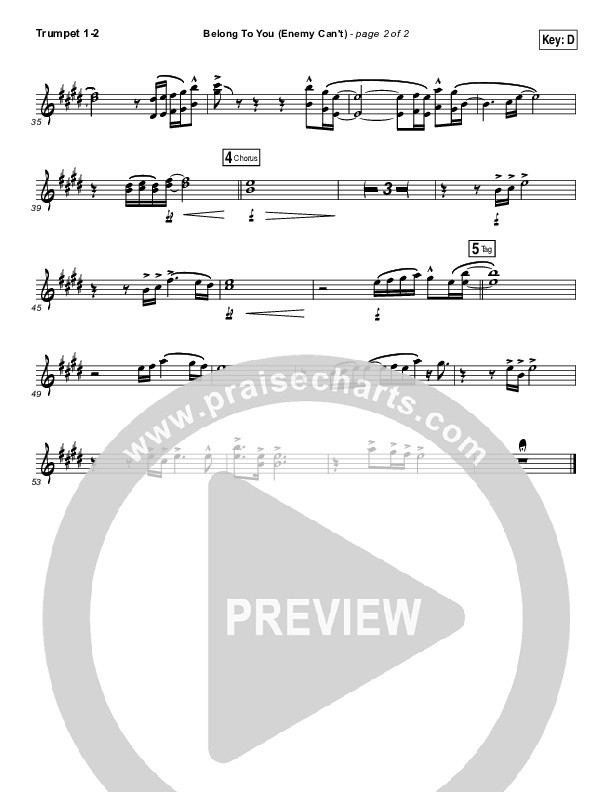 Belong To You (Enemy Can't) Trumpet 1,2 (Iron Bell Music)