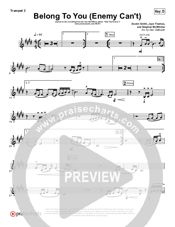 Belong To You (Enemy Can't) Trumpet 3 (Iron Bell Music)