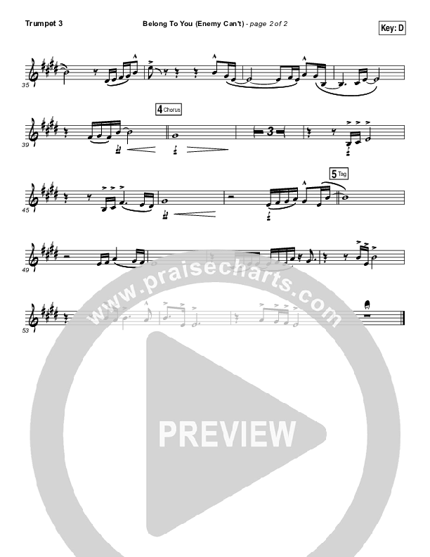 Belong To You (Enemy Can't) Trumpet 3 (Iron Bell Music)