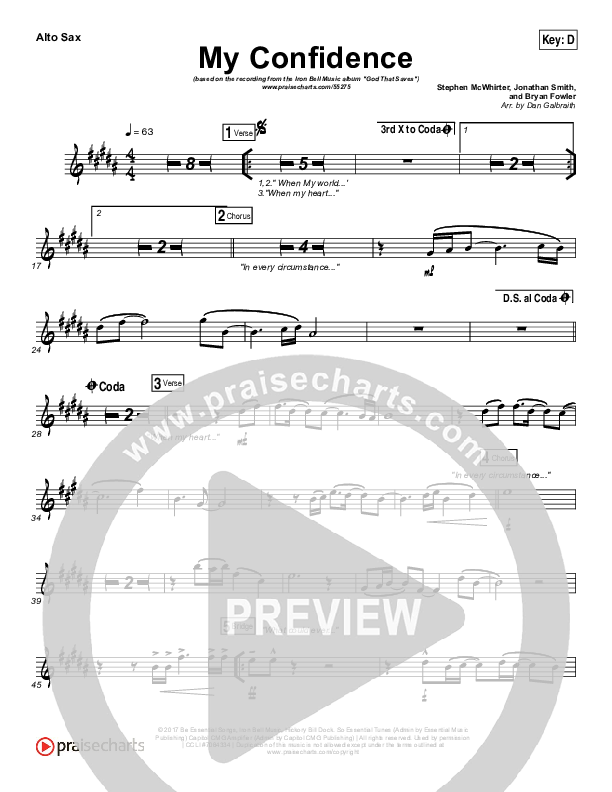 My Confidence Alto Sax (Iron Bell Music)