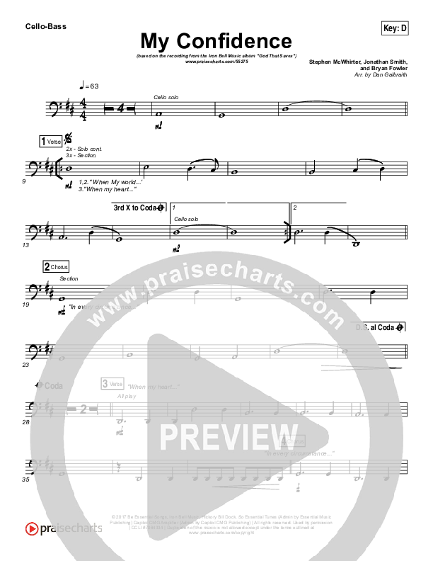 My Confidence Cello/Bass (Iron Bell Music)
