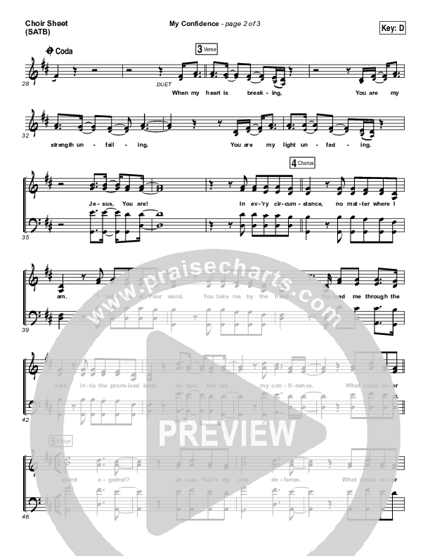 My Confidence Choir Sheet (SATB) (Iron Bell Music)