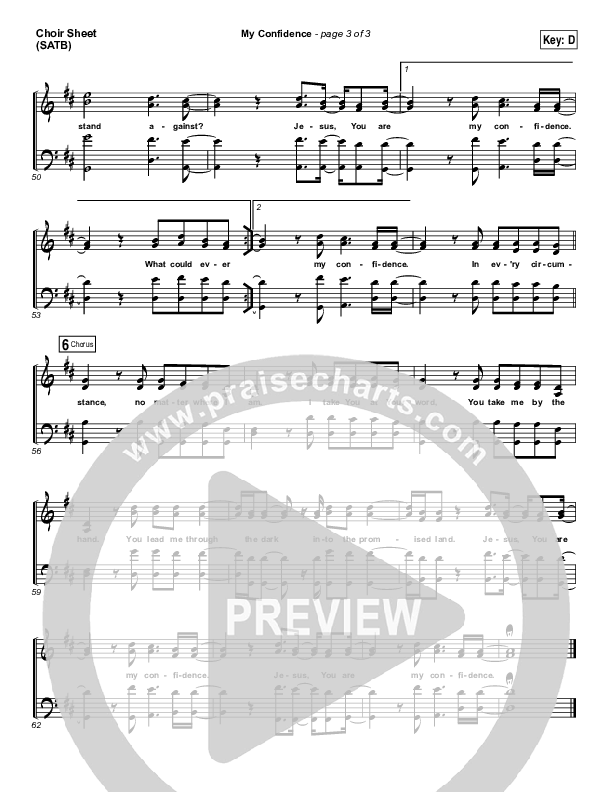 My Confidence Choir Sheet (SATB) (Iron Bell Music)