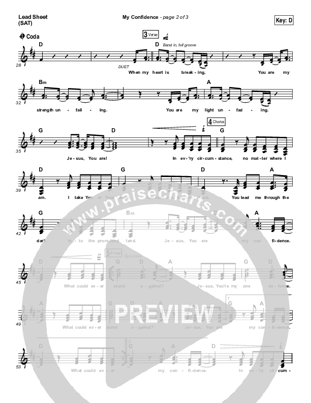 My Confidence Lead Sheet (SAT) (Iron Bell Music)