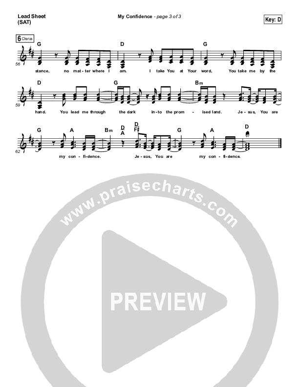 My Confidence Lead Sheet (SAT) (Iron Bell Music)