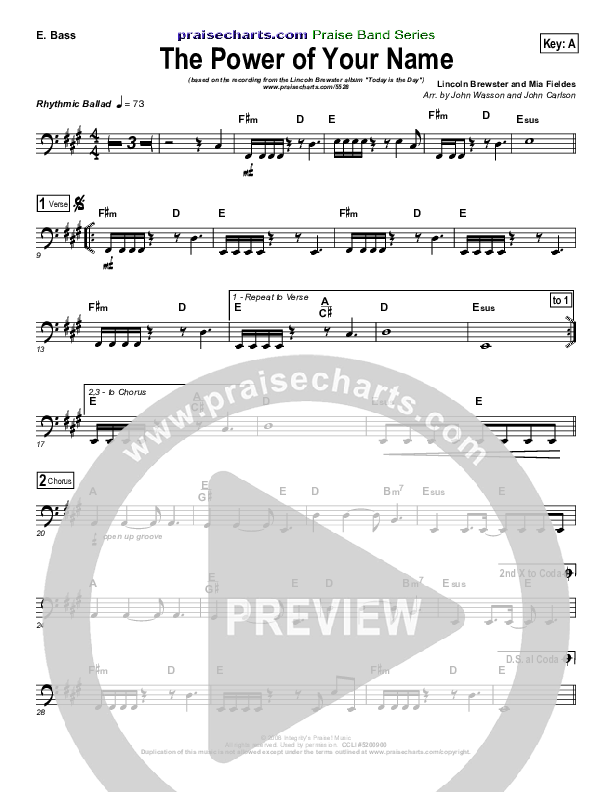 The Power Of Your Name Bass Guitar (Lincoln Brewster)