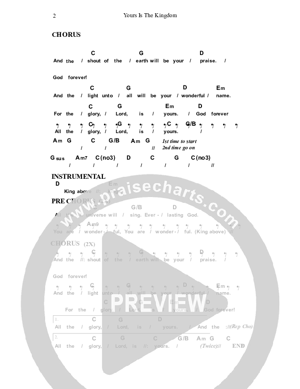 Yours Is The Kingdom Chords & Lyrics (Dennis Prince / Nolene Prince)
