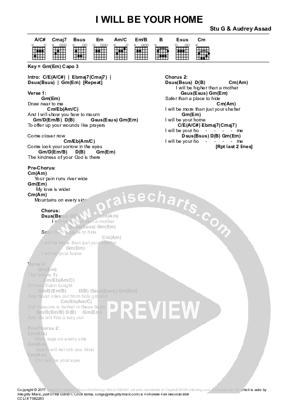 I Will Be Your Home Chords & Lyrics (Stu Garrard / Audrey Assad / Hassan Al Zoubi)