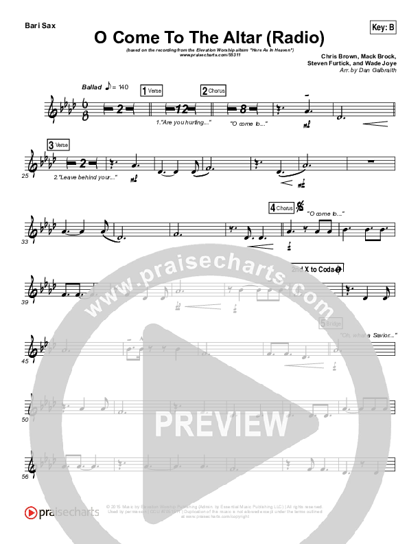O Come To The Altar (Radio) Bari Sax (Elevation Worship)