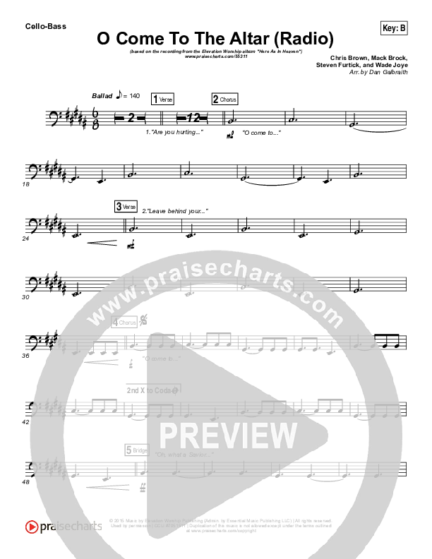 O Come To The Altar (Radio) Cello/Bass (Elevation Worship)