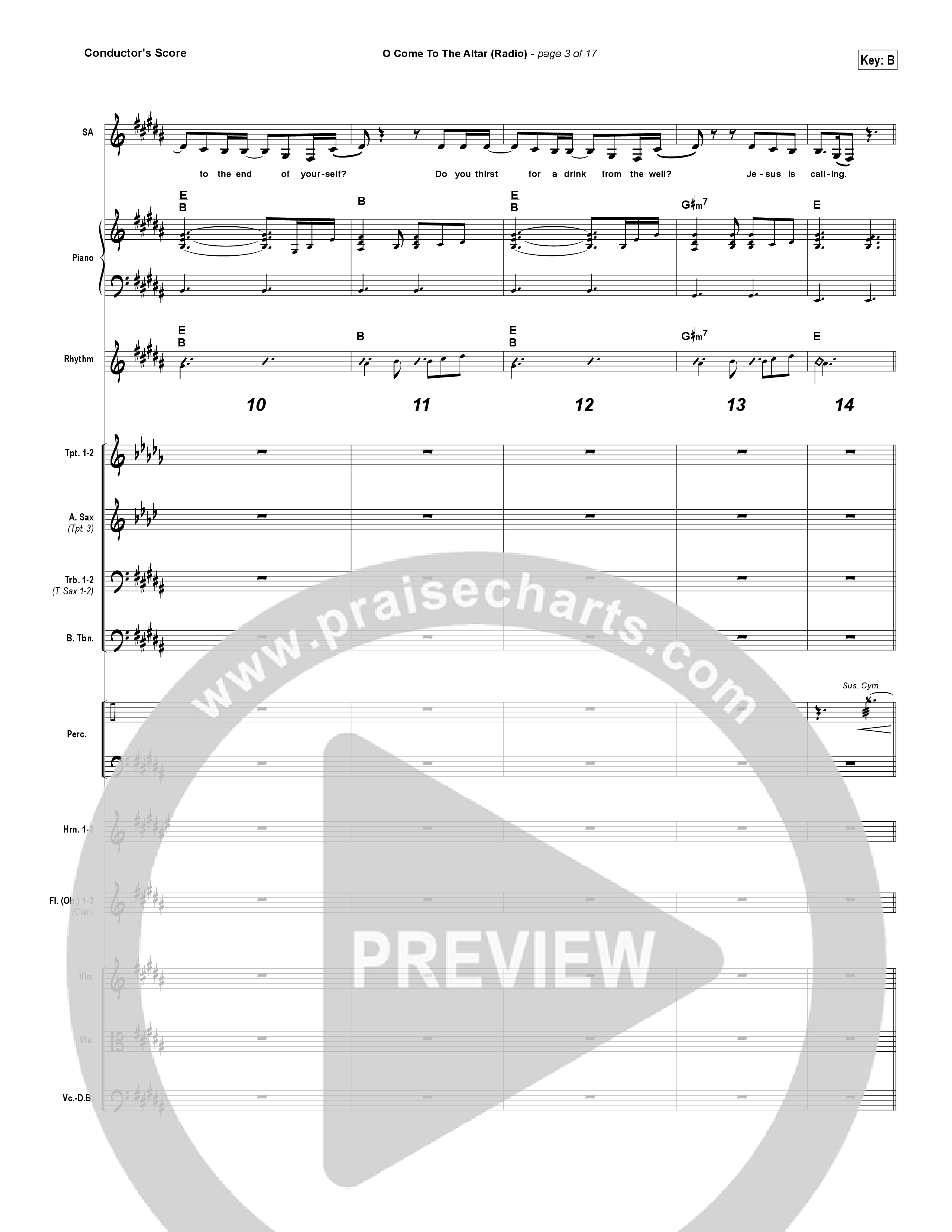 O Come To The Altar (Radio) Conductor's Score (Elevation Worship)