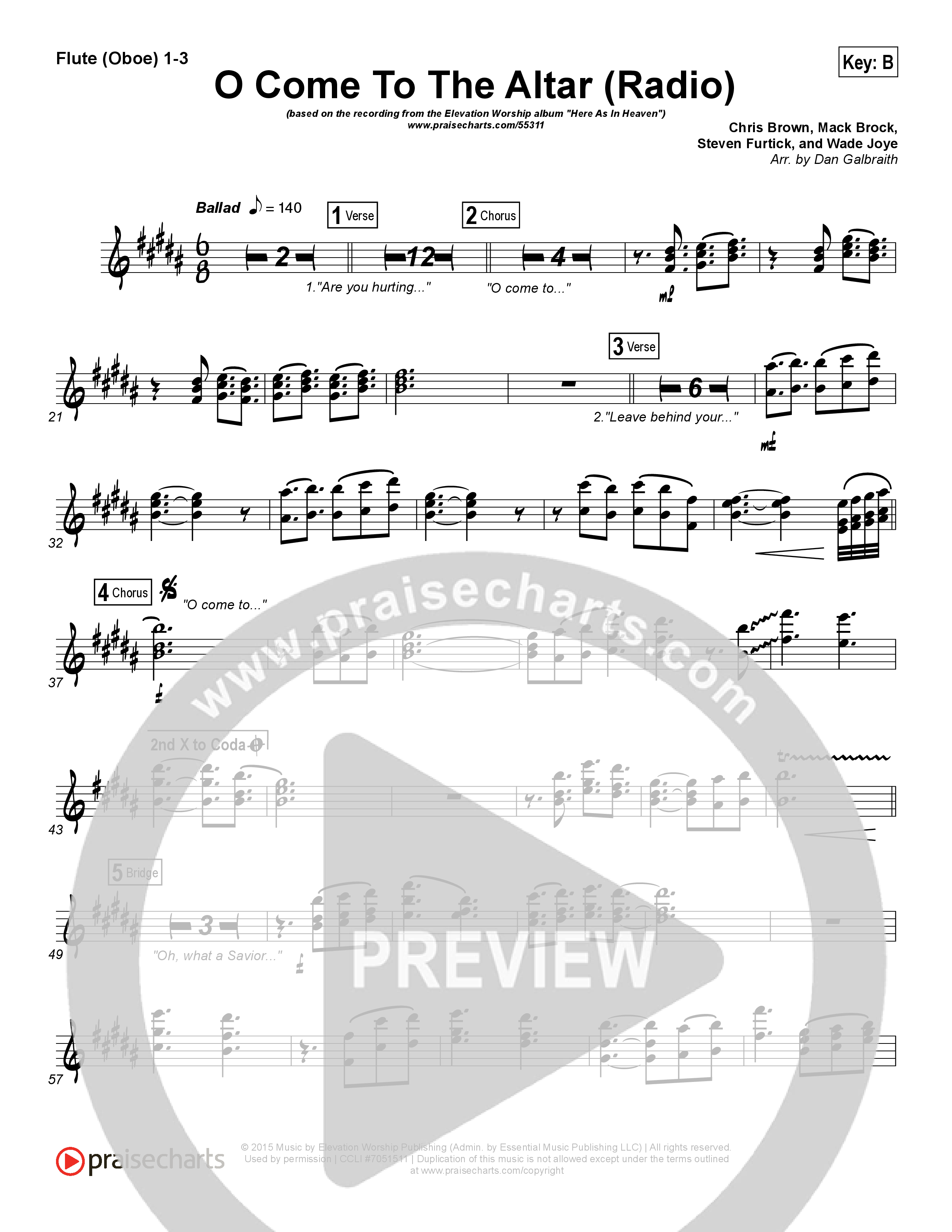 O Come To The Altar (Radio) Flute/Oboe 1/2/3 (Elevation Worship)