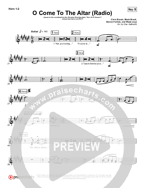 O Come To The Altar (Radio) French Horn 1/2 (Elevation Worship)