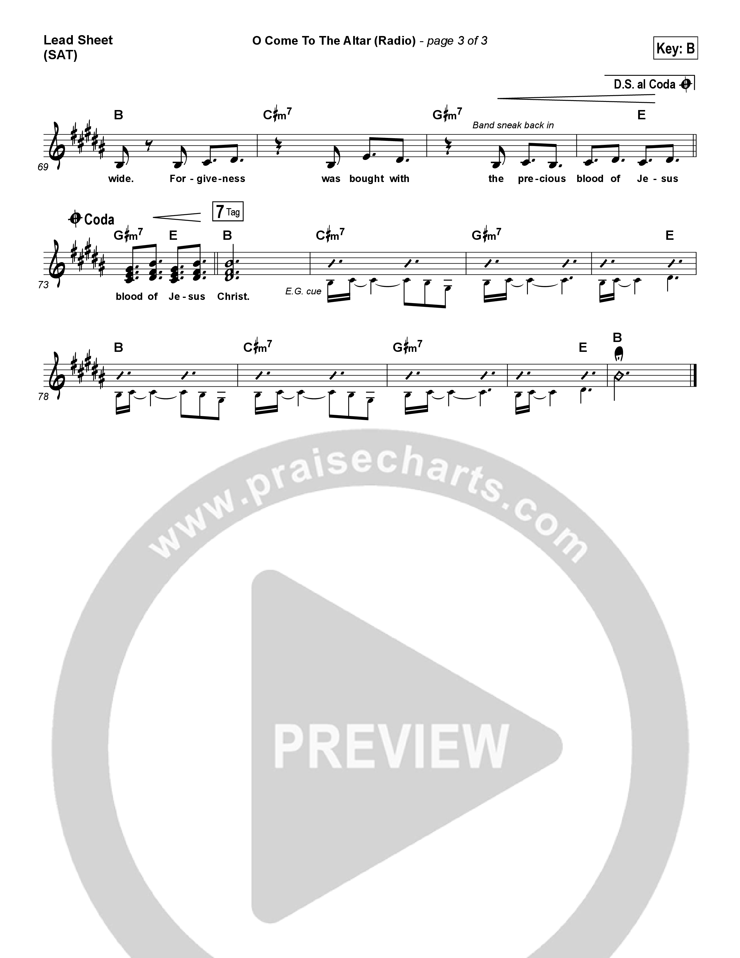 O Come To The Altar (Radio) Lead Sheet (SAT) (Elevation Worship)